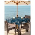 thumbnail image 3 of Outdoor Tablecloths with Umbrella Hole & Zipper, Teal Flowers 60x60 Inch Square Tablecloths, Spring Floral Botanical Modern Art Waterproof Table Cloth, Patio/Pool/Picnic Table Covers, 3 of 8