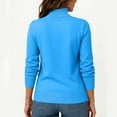 thumbnail image 3 of Dwralegc Turtleneck Tops for Women Sweaters Wool Basic Knit Pullover Sweater Soft Warm Hem Fall Winter Sweater Sky Blue XL, 3 of 5