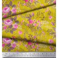 thumbnail image 3 of Soimoi Rayon Fabric Stripe,Leaves & Rose Floral Fabric Prints by Yard 56 Inch Wide, 3 of 3