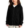 thumbnail image 3 of Lutiedan Zip Up Hoodie for Girls Long Sleeve Stretch Ribbed Jacket Casual Fall Soft Hooded Cardigan with Pocket Size 5-16, 3 of 6