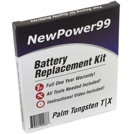 Tungsten Replacement Battery - Palm Tungsten T|X Battery Replacement Kit with Tools, Video Instructions, and Extended Life Battery