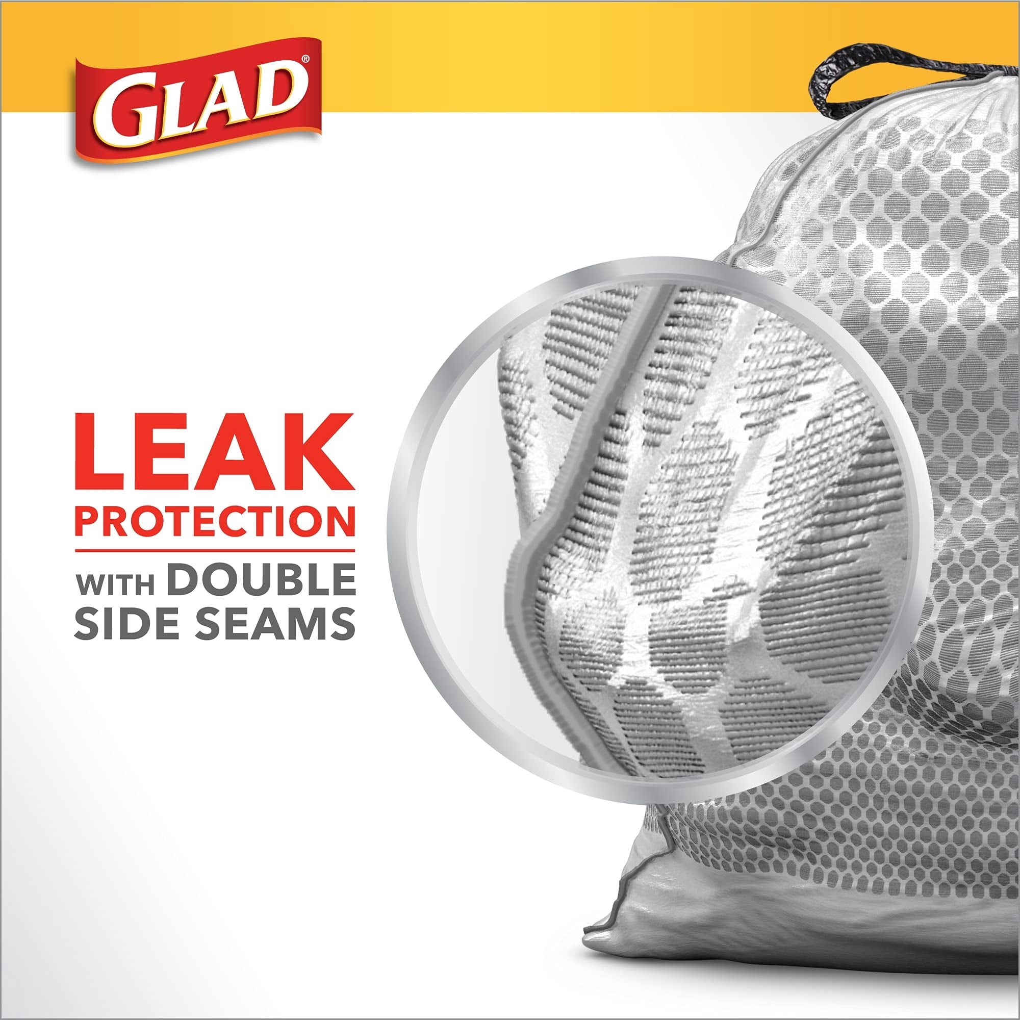 Glad Tall Kitchen Trash Bags ForceFlexPlus,13 Gallon, Mountain Air, 34 Bags