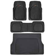 (2 pack) Motor Trend FlexTough Car Floor Mats with Cargo Trunk Mat 100 % Odorless, Real Heavy Duty Protection for Car SUV Truck & Van