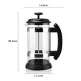 thumbnail image 2 of French Press,1000ml Stainless Steel Borosilicate Coffee Maker Pot Cafetiere Coffee French Press Filter Tea Maker Tea Herbal Tea Coffee Maker Tea Cup Borosilicate Coffee Tea Maker Scented, 2 of 6