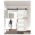 thumbnail image 2 of Sliding Barn Door 36x84 inch, MDF & Glass, Hardware Kit Included, Waterproof PVC, Interior Door for Living Room, Bedroom, Bathroom, 2 of 7