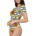 thumbnail image 2 of Haiem Cute Sunflowers Women's Crew Neck Short Sleeve Bodysuit Tops Stretchy Slim Basic-Medium, 2 of 9