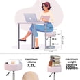 thumbnail image 4 of Taburete LITZFUR de terciopelo rosa con altura de almacenamiento ajustable, 4 of 7
