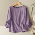 thumbnail image 2 of ZANZEA Women Crewneck Long Sleeve Casual Loose Tops Shirt Crochet Solid Tee Shirts Blouse, 2 of 4