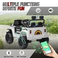 thumbnail image 5 of 12 Volt Ride on Toys for Toddlers w/Remote Control, Electric Ride on Truck Car w/ Shock Absorption, 3 Speeds, Bluetooth, Lights, Steering Wheel Quick Release (White), 5 of 8