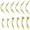 Gold, variant on 16G Stainless Steel Curved Barbell Eyebrow Ring Spike Lip Tragus Helix Earrings-Gold-10mm