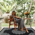 thumbnail image 6 of CAMILSON Summer Medallion, Washable Outdoor Indoor Area Rug, Black, 6x9, 6 of 9
