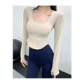 thumbnail image 1 of Recorte ajustado Fitness manga larga ejercicio Top cintura Yoga ropa Fitness correr Casual secado rápido manga larga, 1 of 6