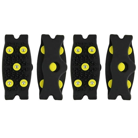

NUOLUX 2 Pairs Slip-on Shoe Grippers Snow Climbing Anti-slip Spiked Shoes Cover