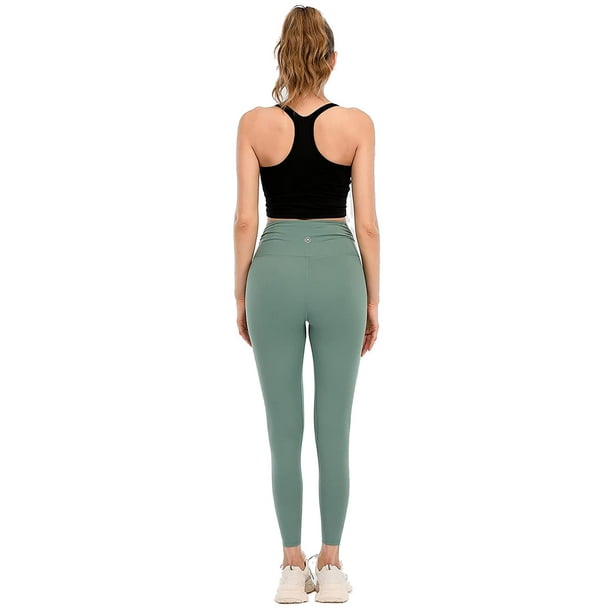 Women's Leggings with Inner Pocket Cross Hight Waist Workout Yoga Pants 