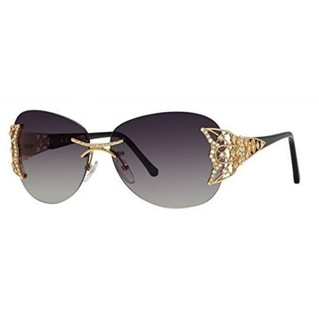 Caviar Glasses - Caviar 6854 Sunglasses Champagne Series Sun Glasses Rimless Ladies Clear Crystals 21 Grey