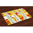 thumbnail image 1 of Ambesonne Fall Place Mats Set of 4, Autumn Scene with Leaves, Standard Size, Mustard Orange Green, 1 of 4
