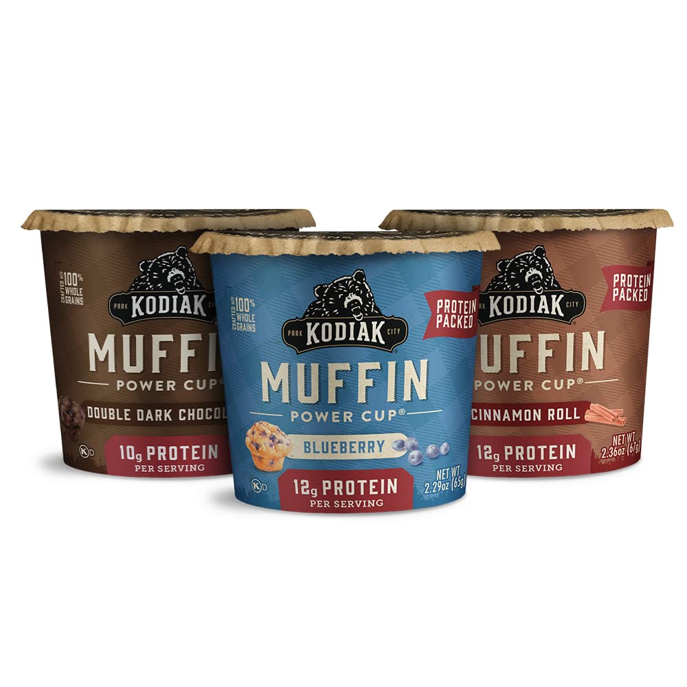 Kodiak Cakes Minute Muffin Cup Variety Pack 100 Whole Grains, Double