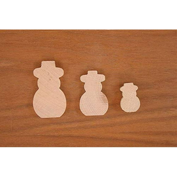 Snowman Wood 1/8 x 3/4 PKG 50 Laser Cut Wooden Snowman by Woodnshop