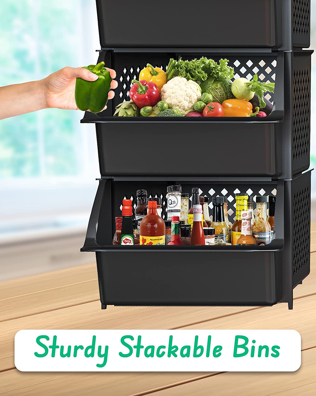 Skywin Plastic Stackable Storage Bins for Pantry - Stackable Bins For –  Skywin Design