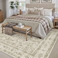 thumbnail image 4 of BERTHMEER 5'x7' Area Rug for Living Room Machine Washable Bedroom Rugs Distressed Vintage Oriental Traditional Print Beige Rug for Dining Room Farmhouse Nonsilp Carpet, Beige, 4 of 8