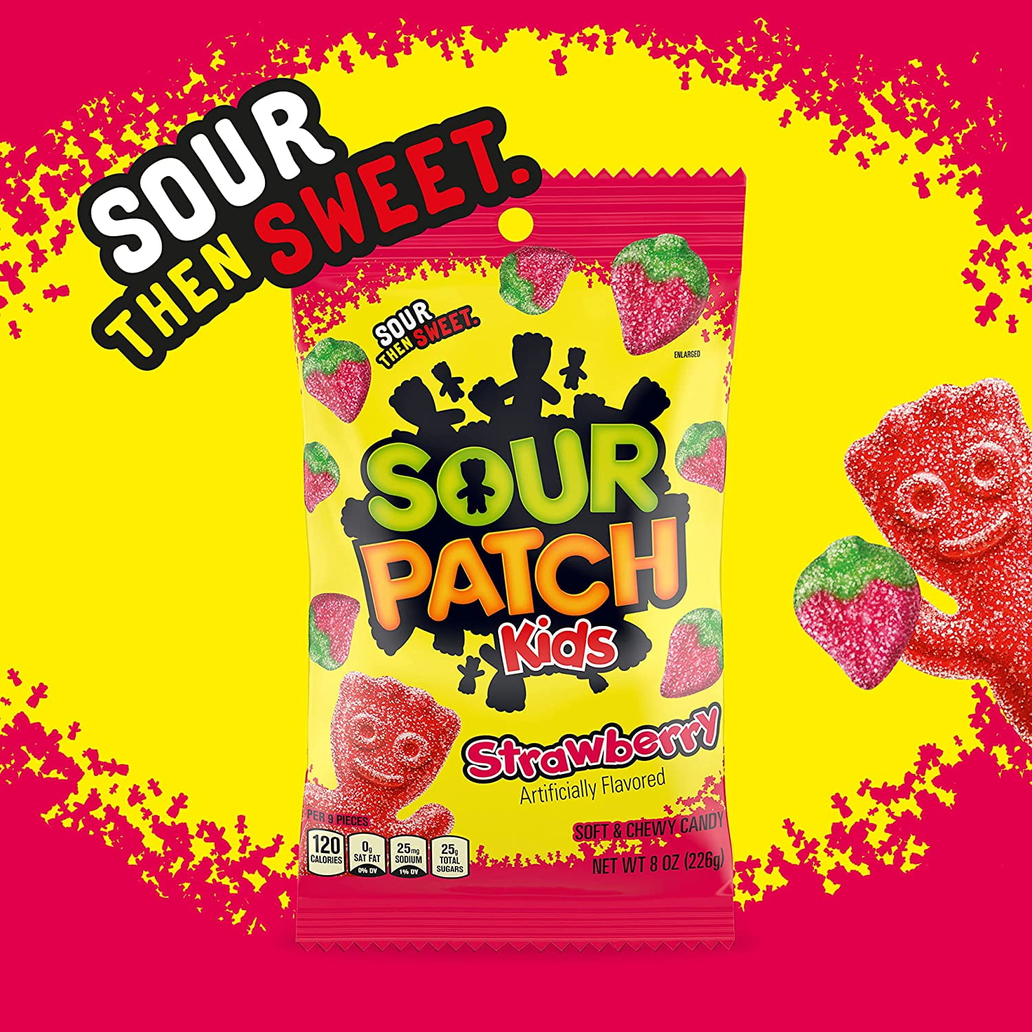 SOUR PATCH KIDS Strawberry Soft and Chewy Candy, 12-8 oz Bags