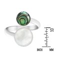 thumbnail image 3 of Ocean-Inspired Abalone Shell Circle Duality Sterling Silver Wrap Around Ring -8, 3 of 5