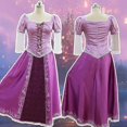 thumbnail image 3 of Disfraz de princesa Rapunzel enredado para mujer, disfraz de fiesta de Halloween, carnaval, Rapunzel, color morado, 3 of 3