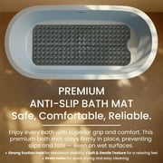 Lux Decor Collection Bath Tub Mat Non-Slip 40 x 16 Inch - Shower Mat for Bathtub with Suction Cups - Machine Washable (Gray)