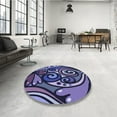 thumbnail image 3 of Ahgly Company Indoor Round Patterned Crocus Purple Area Rugs, 7' Round, 3 of 6