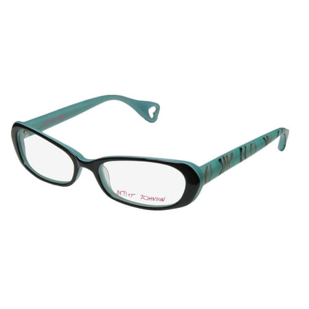 New Betsey Johnson Untamed Womens/Ladies Designer Full-Rim Black / Teal / Multicolor Popular Style Upscale Frame Demo Lenses 52-16-135 Eyeglasses/Eyewear