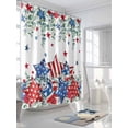 thumbnail image 5 of 4th of July Shower Curtain, Patriotic Stars Stripes Shower Curtains Set with Hooks, Eucalyptus Leaves Independence Day Waterproof Fabric Bathroom Curtains Decor Home Accessories,72 X 72 Inch Long, 5 of 8
