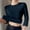 Black, variant on Sweaters for Women, Fleece Long Sleeve Crew Neck Pullover Solid Color Base