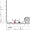 thumbnail image 3 of Gem Stone King 925 Silver and 10K Yellow Gold Sky Blue Topaz Pink Created Sapphire Purple Amethyst and Lab Grown Diamond Tennis Bracelet for Women By Keren Hanan (2.15 cttw, Adjustable up To 9 inch), 3 of 4