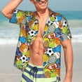 thumbnail image 4 of KLL Men's Hawaiian Shirt Short Sleeve Button Down Beach Shirts-Various Balls, 4 of 6