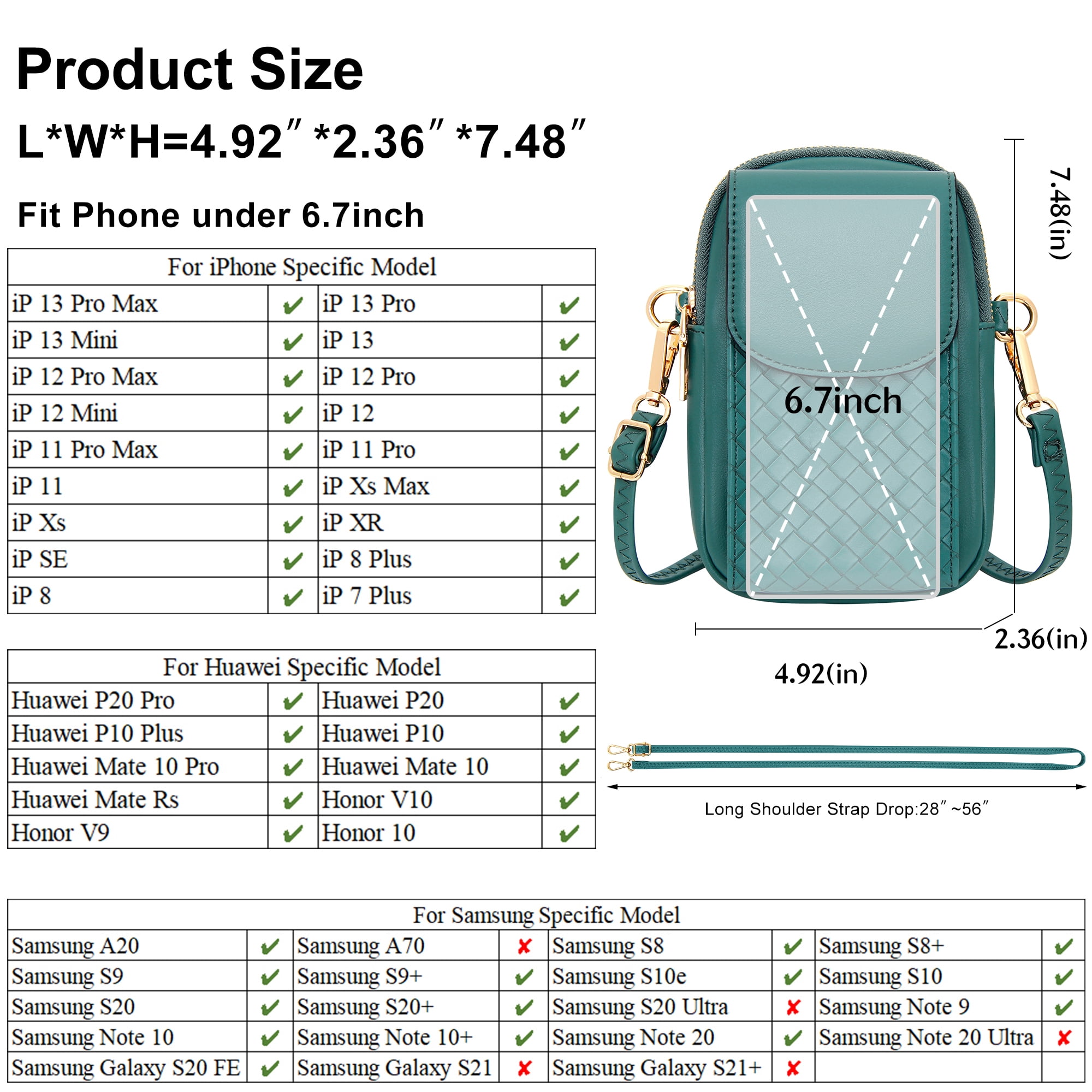Badiya Small Crossbody Phone Bags for Women with Card Slots, Women Phone Purse Wallet Phone Bag