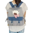thumbnail image 3 of Young Bear Fabric Art School Backpack Outdoor Daypack  Blue, 3 of 5