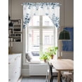 thumbnail image 4 of Blue Eucalyptus Leaves Swag Valances for Windows, Small Curtains Drapes, Watercolor Spring Summer Botanical Kitchen Window Curtains Over Sink Window Treatment Valance for Bedroom/Bathroom 56"x36", 4 of 5