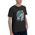 thumbnail image 2 of Astronaut Earth T-Shirt for Men Cotton 100% Summer Tops Women Fashion Casual Short Sleeves Round Collar Short-Sleeve Couple Top Tees, 2 of 6