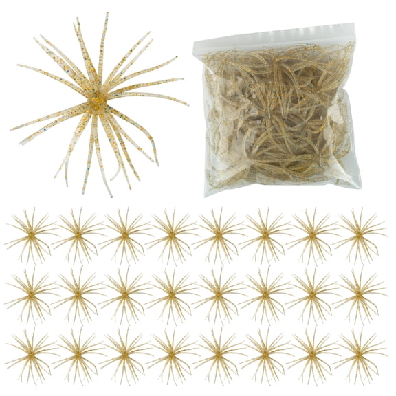 Bombrooster 25-Pack Single Color Sea Urchin Bass Lures, Glitter PET Soft Baits for Drop Shot, Wacky Rig, Ned Rig, Sizes 1.5 / 2.75 / 3.5 / 4 in