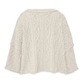 thumbnail image 5 of Beige Womens Tops Womens Cropped Sweaters Oversized Cable Knit Crewneck Long Sleeve Pullover Trendy Casual Loose Sweater Tops Fall Outfits for Women 2025, 5 of 5