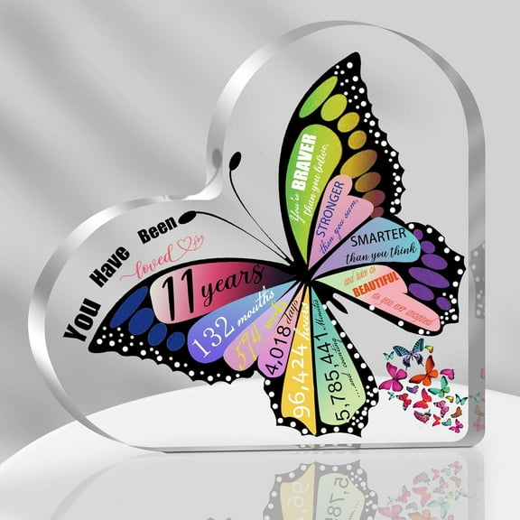 11th Birthday Gifts for Girls 11 Year Old Girl Acrylic Heart Keepsake, 11th Birthday Presents Ideas for Daughter Sister Granddaughter, 11th Birthday Decorations for Girl (11Years)