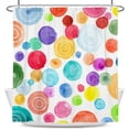 thumbnail image 4 of Kids Colorful Shower Curtain Polka Dot Rainbow Girl Girly Fun Funky Bright Preppy Trendy Color Block Teen Boys Cute Aesthetic Watercolor Bath Polyester Fabric 12 Pack Plastic Hooks, 4 of 6