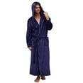 thumbnail image 2 of U2SKIIN Mens Robe with Hood,Full Length Plush Robe for Men Fleece Bathrobe（Navy, XX-Large-3X-Large）, 2 of 7