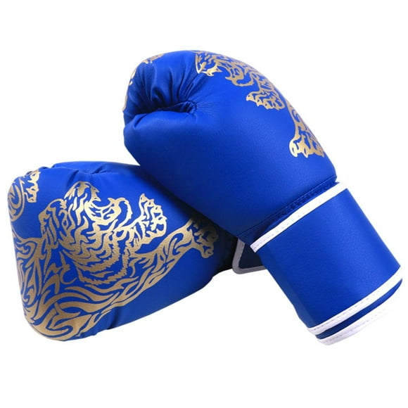 Gants de Boxe Gants d'Entraînement Kickboxing - Gants à Sac Lourd, Bleu 38x23cm