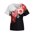 thumbnail image 2 of KVMeteor Womens Floral Tops Short Sleeve V Neck T Shirt Tunic Top, 2 of 4