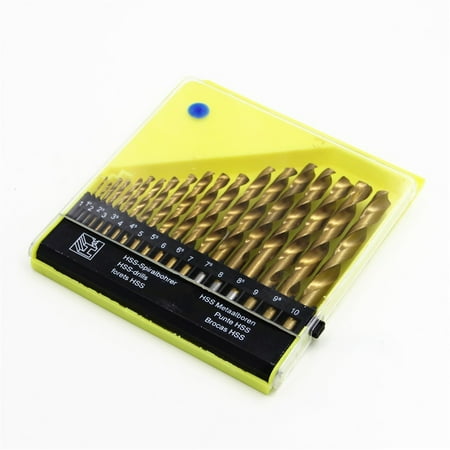 

19Pcs Set 1-10Mm Round Shank Drill Bits Hss Hole Cutter Drilling For Metal Wood