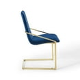 thumbnail image 3 of Modway Pitch 20.5" Velvet and Stainless Steel Dining Armchair in Gold/Navy, 3 of 7