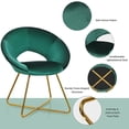 thumbnail image 3 of GVN Modern Accent Velvet Dining Arm Chair with Golden Metal Legs and Soft Cushion-Dark Green, 3 of 10