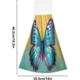thumbnail image 3 of Coolnut Butterfly Kitchen Towels, 2PCS Super Soft Absorbent Hanging Hang Towels or Dishcloths, Bathroom Hand Towels 12x17Inches Wash cloth, 3 of 7
