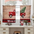 thumbnail image 6 of Red Truck Christmas Sheer Curtains 45 Inches Long, Xmas Tree Snowflake Vintage Light Filtering Window Curtains for Living Room/Bedroom, Rod Pocket Voile Sheer Curtain Drapes, 52"W x 45"L, 2 Panels, 6 of 9